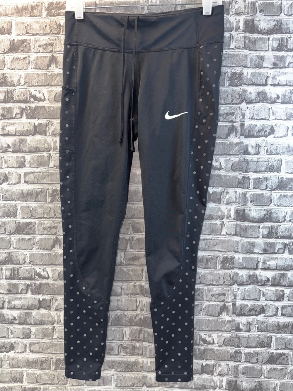 Nike Black Dri-FIT‎ Dot-Trim Leggings